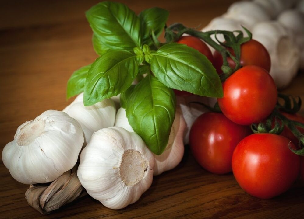 tomatoes and garlic from human parasites